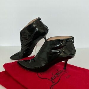 Christian Louboutin Black Patent Heeled Boots